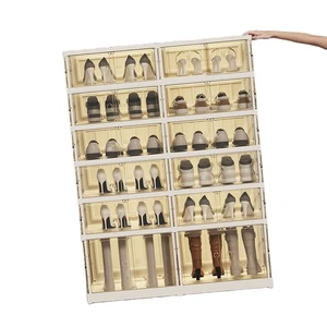 Wholesale Removable Foldable Magnetic Stackable Plastic Clear Transparent Boxing Shoes Shoe Storage Box