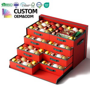 Stackable Christmas Ornament Storage Boxes with Dividers 64/128 Capacity Bulk OEM ODM Wholesale