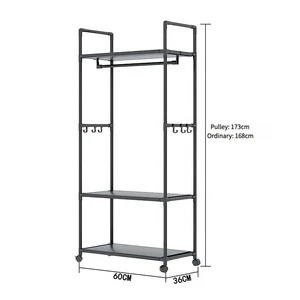 Space-Saving Metal Storage Rack Multi-Functional Coat Hanger Clothing Organizer