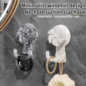Creative Windmill-shaped Suction Cup Hook with No-drilling Design; Light Luxury and Powerful Hook with No Trace of Pasting
