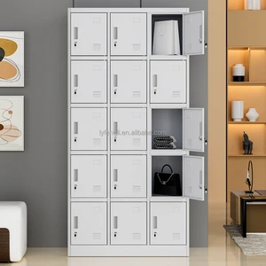 Customized 15-Door Durable Steel Locker Key Lock Powder Coated Assembled Storage Cabinet for Outdoor Use Schools Gyms Offices