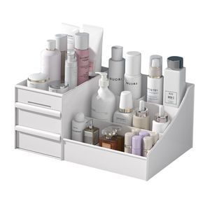 Plastic Three-Layer Multifunction PP Plastic Makeup Storage Box Dormitory Finishing Shelf Cosmetics Skin Care Dressing Desktop
