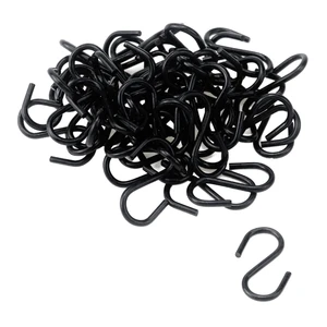 100 Pieces 0.55 Inch Mini S-Shaped Rust Resistant Modern Metal Hook with Storage Box for DIY Crafts