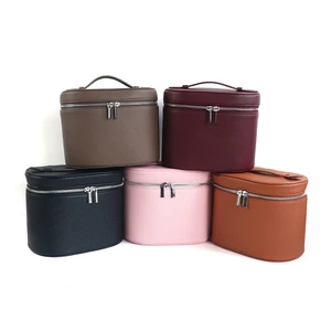 Plastic Zipper Fashion Makeup Bag with Top Handle for Toiletries and Pillow Shape 1-1.9L Capacity