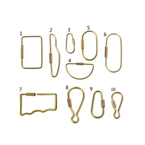 Oval Shape Gold Metal Eco-Friendly Durable Key Ring Carabiner Spring Clip for Bag Luggage Keychain Craft Supplies