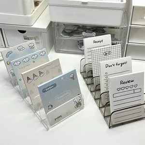 Multi-Layer Multi-Purpose Acrylic Desktop Organizer Rack for Office and Home Use Memo/Postcard Display & Cosmetics Storage Stand