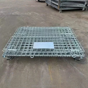 Industrial Stackable Storage Metal Mesh Large Foldable Wire Basket