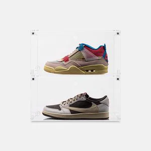 Acrylic Shoes Storage Boxes With Magnetic Side Drop High Quality Clear Acrylic Shoe Sneaker Box