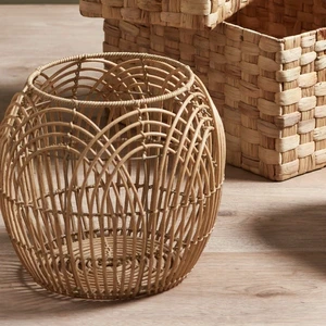 Wholesale Eco-Friendly Rattan Seagrass Storage Baskets PE Woven Linen Modern Minimalist Design