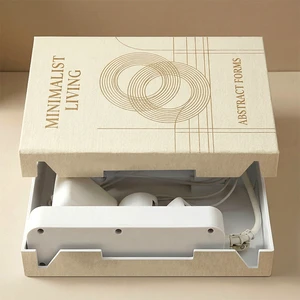New Design Aesthetic Desk Paper Cable Hider Management Box Dust-Proof Wire Power Strip Cable Organizer with Lid for Home Office