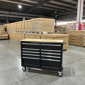 Industrial Rolling Tool Chest Tool Trolley Heavy Duty Black Rolling Tool Cabinet With 9 Drawers and Casters