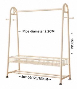 Modern Iron Coat Rack with Large Capacity Storage Space-Saving Design for Living Room Hotel & Bathroom Use