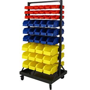 Locking Wheel Shelving Storage Organizer 100x70cm Five Layers Industrial Garage Shop Home Use Plastic PP Material