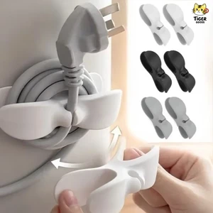 6 or 8pcs Multifunction Silicone Cable Organizer Adhesive Cord Management Clips Holder for Appliance Storage Organization