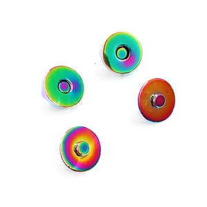 Factory Supply Rainbow Round Magnetic Button Strong Magnetic Clasp Closure Clip for Bag Purse Handbag