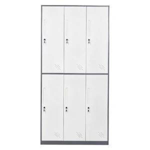 Heavy Duty 6-Door Metal Staff Locker Multi Compartment Clothes Cabinet for Public Area, Gym, Workplace, Factory & Staff Dorm