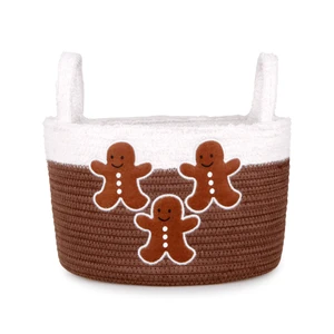 2025 New Christmas Cotton Rope Gingerbread Man Storage Basket Multi-purpose Children's Toy Gift Organizer Holiday Party Decor