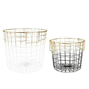 Nordic Decoration Home Accessories Metal Wire Storage Basket 2pcs Set