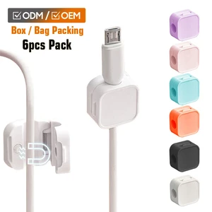 Magnetic Cable Organizer Plastic Cord Clip Holder Adhesive Wire Management Desk Cable Tidy OEM Custom Logo