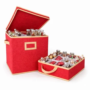 Foldable Christmas Ball Storage Box with 4 Removable Trays Dustproof Portable Organizer Eco-friendly Storage Solution