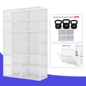 Hot Sale Clear Transport Shoe Box Drawer Type Front Opening Shoe Storage Holder Organizers Fashion Home Storage Shoe Boxes