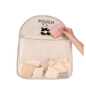 Storage net bag for hanging socks, for use in a wardrobe for storing underwear and underpants.