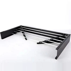 Wall Mounted Glossy Aluminum Alloy 5-Tier Multifunction Folding Rectangle Clothes Drying Rack for Bathroom Clothing Organizer
