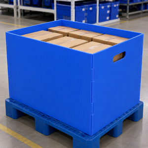Stackable Corrugated Plastic Storage Box With Front Opening For Warehouse Picking Bin Clothing Apparel Shoes Reusable