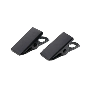 High Quality Wholesale Trade Show Badge Clamp Long Tail Black Metal ID Card Employee Clip Bare Iron Foundry 28mm Electroplated