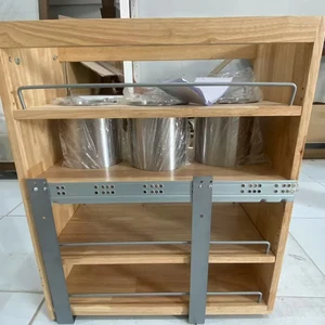 Wooden Cabinet Storage Organizer Wood Construction with Extra Durability Wood Pull Out for Kitchen
