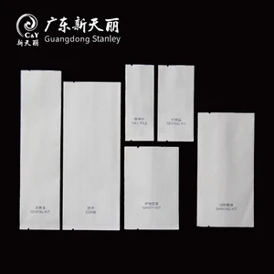 White Sugarcane Material Paper Pouches Biodegradable Eco-friendly Amenity Kit Packaging