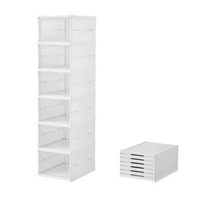 Custom Plastic Shoe Box Thickened Transparent Installation-Free Moisture-Proof Dustproof Shoe Rack Cabinet Folding Storage Box
