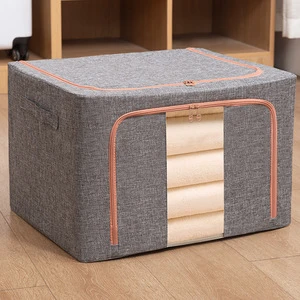 Large Foldable Closet Visible Canvas Under Bed Multipurpose Fabric Sheet Clothes Home Storage Organization Bags With Zipper