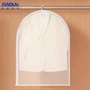 Clear PEVA Dustproof Garment Dust Cover Hanging Clothes Bag for Coat Suit Down Jacket Wardrobe Storage