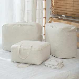 Cotton Canvas Fabric Foldable Closet Storage Bag-Durable Moisture-proof Eco-Friendly Large Capacity Clothing Organizer