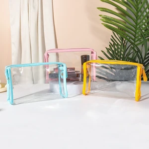 Beach Small Clear PVC Wash Cosmetic Makeup Bag Transparent Women's Makeup Plastic Pouch Bags For Makeup