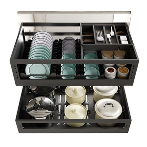 Global Top-seller Multi-Function Modern Design Pull-out China-made Kitchen Drawer Cookware Cabinet Organizers Free Spare Parts