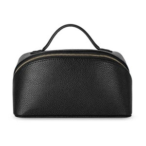 New Arrival Portable Vegan Leather Makeup Cosmetic Bag with Custom Logo Fashion Style Zipper Closure