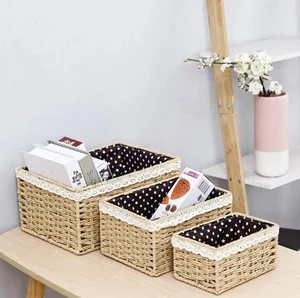 Set of 3pcs Woven Storage Baskets for Saving Space