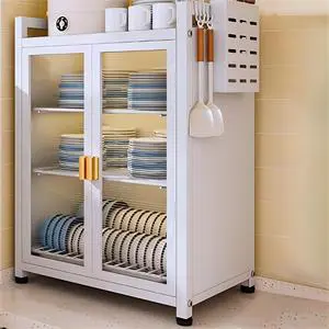 Wholesale Portable 3-Tier Large Storage Space Cupboard Easy-to-Assemble With Convenient Drain Rack For Small Area Storage