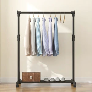Stainless Steel Floor Coat Rack with Shelf for Clothing Store & Wardrobe Kitchen & Bathroom Use Space Saving Modern Single Tier