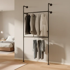 Modern Space Saving Metal Coat Rack Clothes Rack Display Stand Wardrobe for Bedroom Living Room Home Furniture