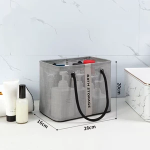 Factory Sale Bath Storage Bag Portable and Breathable Mesh with Drain Zipper Closure for Bath and Cosmetics