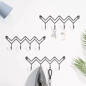China Factory Creative Modern Wall Mounted Decorative Metal Wire Hooks Rack Display for Entryway Living Room Hote Salon