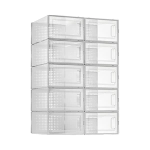 Transparent Foldable Multifunctional Shoe Storage Box for Bathroom Kitchen & Living Room
