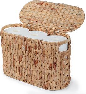 Toilet Paper Storage Water Hyacinth Toilet Paper Storage With Lid Papers Container Bathroom Basket Organizer