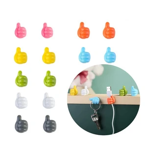 Creative PVC Thumb Shape Cable Holder & Key Hanger Hook Home Office Wire Management & Data Cable Organiser