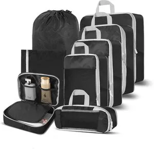 Compression Packing Cubes 8 Set Travel Packing Cubes For Carry On Suitcases Expandable/Compression Bags For Clothes