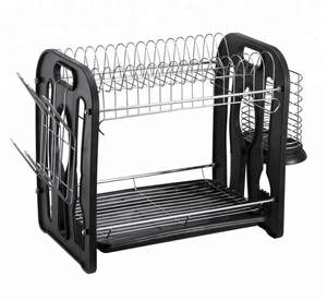 Double Layer Kitchen Chrome Wire Dish Rack(AWK101)