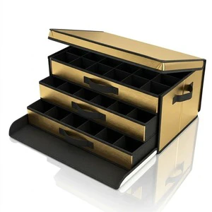 Dirt-Proof & Stain-Resistant Christmas Ball Storage Box, 3-Drawer Layered Organizer with Sturdy Carry Handles